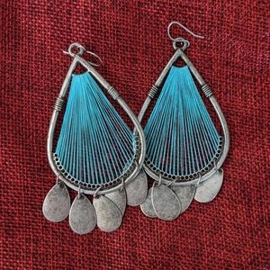 Turquoise & silver statement earrings